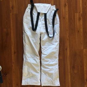 Women’s White Insulated Snow Bibs